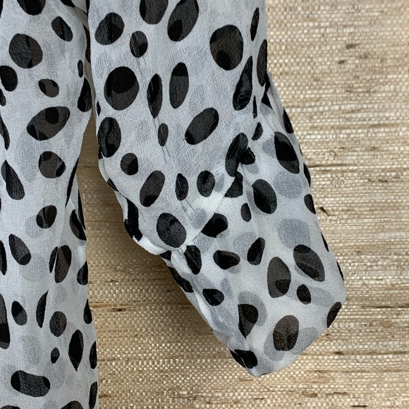 🍁Silk Chiffon 3/4 Bell Sleeve Pussybow Top - Picture 7 of 8